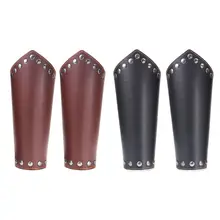 2 шт. в упаковке, нарукавники из искусственной кожи, средневековые нарукавники для рыцаря, кожаные нарукавники LX9E