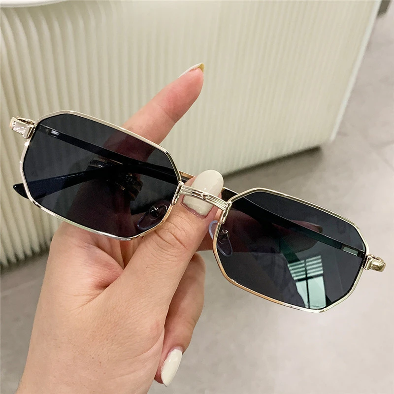 big square sunglasses Narrow Men's Sunglasses Fashion Rectangle Women metal Luxury Brand Sun glasses 2021 Classic Oculos Masculino Glasses UV400 coach sunglasses