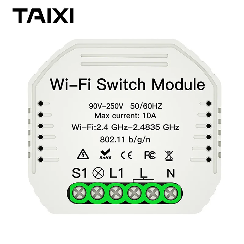 Wi-Fi переключатель модуль телефон приложение контроллер умный переключатель лампы низкое энергопотребление мини скрытый wifi модуль DIN установка