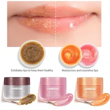 LANBENA скраб для губ, маска для губ, бальзам для губ, восстанавливающий отшелушивающий крем, увлажняющее питание восстановление тонких линий, Уход за губами