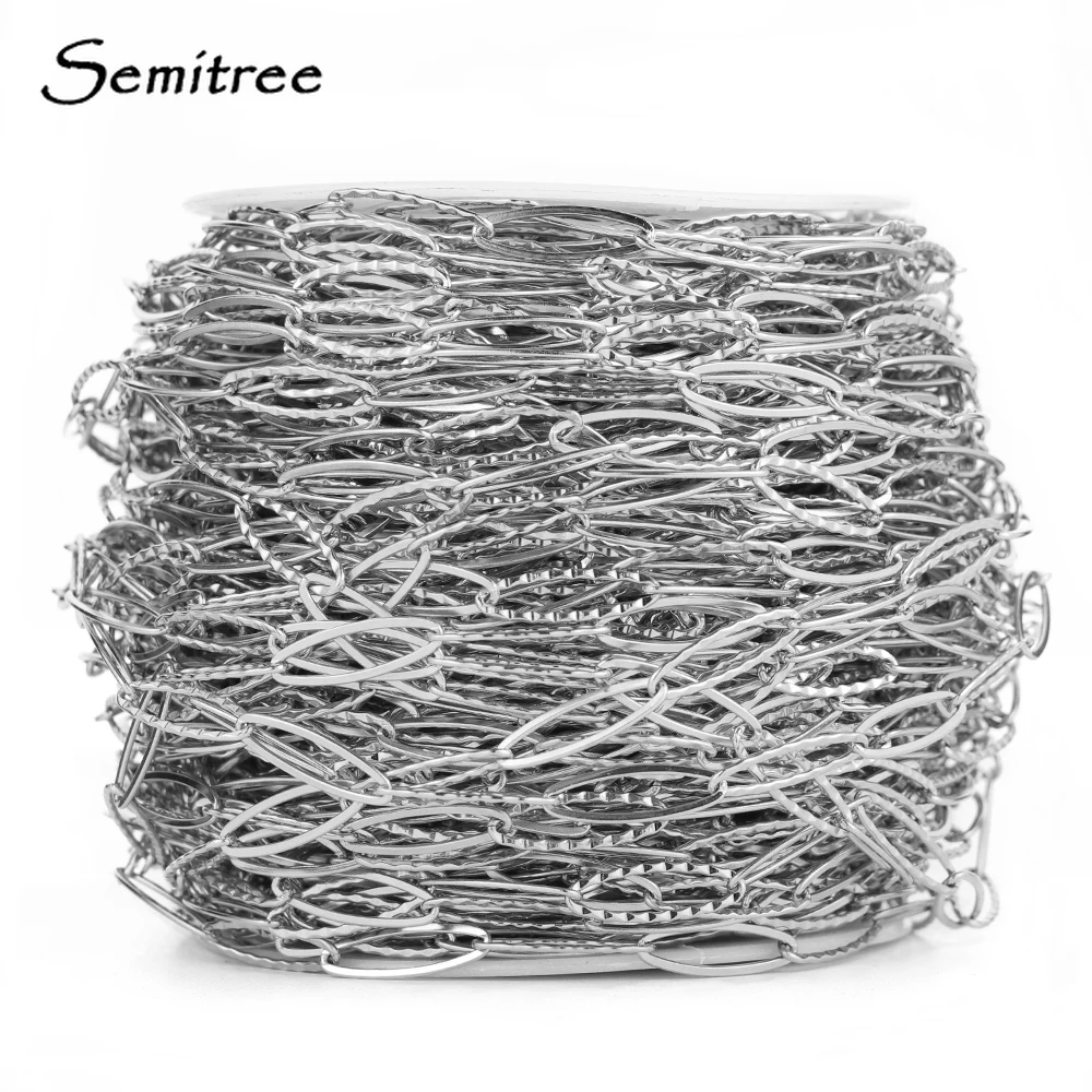 Цепочка Из Нержавеющей Стали Semitree длинная золотистая цепочка длиной 1 метр для изготовления ожерелья своими