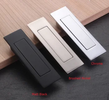 

Zinc Sliding Pocket Door Cabinet Recessed Flush Pull Handle Dust Cover