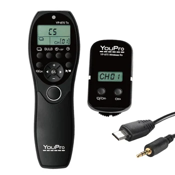 

YouPro YP-870 S2 2.4G Wireless Remote Control LCD Timer Shutter Release Transmitter Receiver 32 Channels for Sony DSLR Cameras