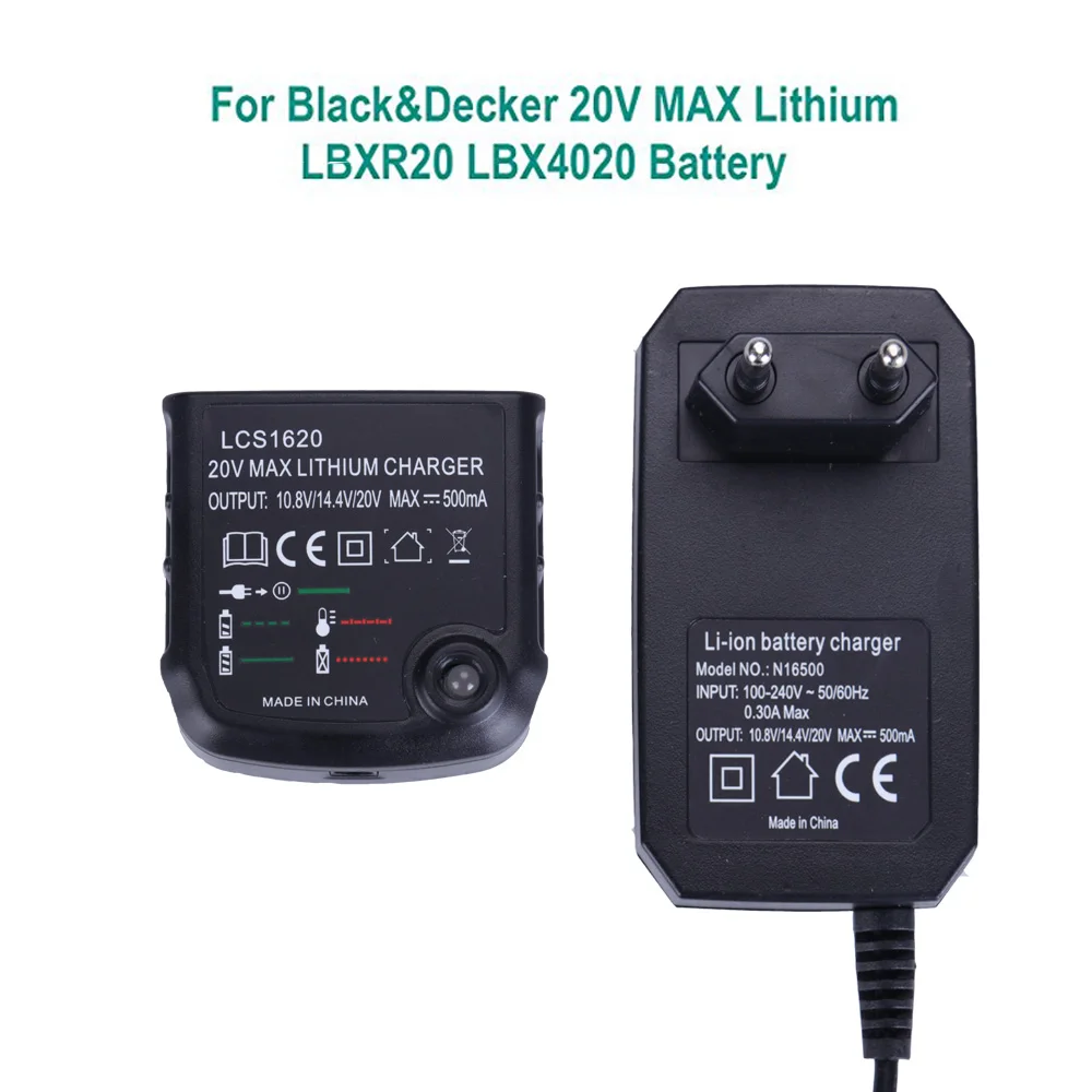 20V Lithium Battery Charger For Black and Decker Battery LBX20