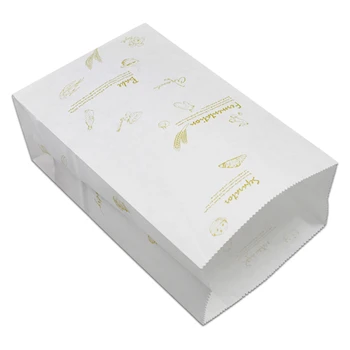 

DHL 450pcs Flat Bottom White Kraft Paper Bread Cake Gift Package Bag Foldable Stand Up Baking Food Candy Shopping Storage Pouch