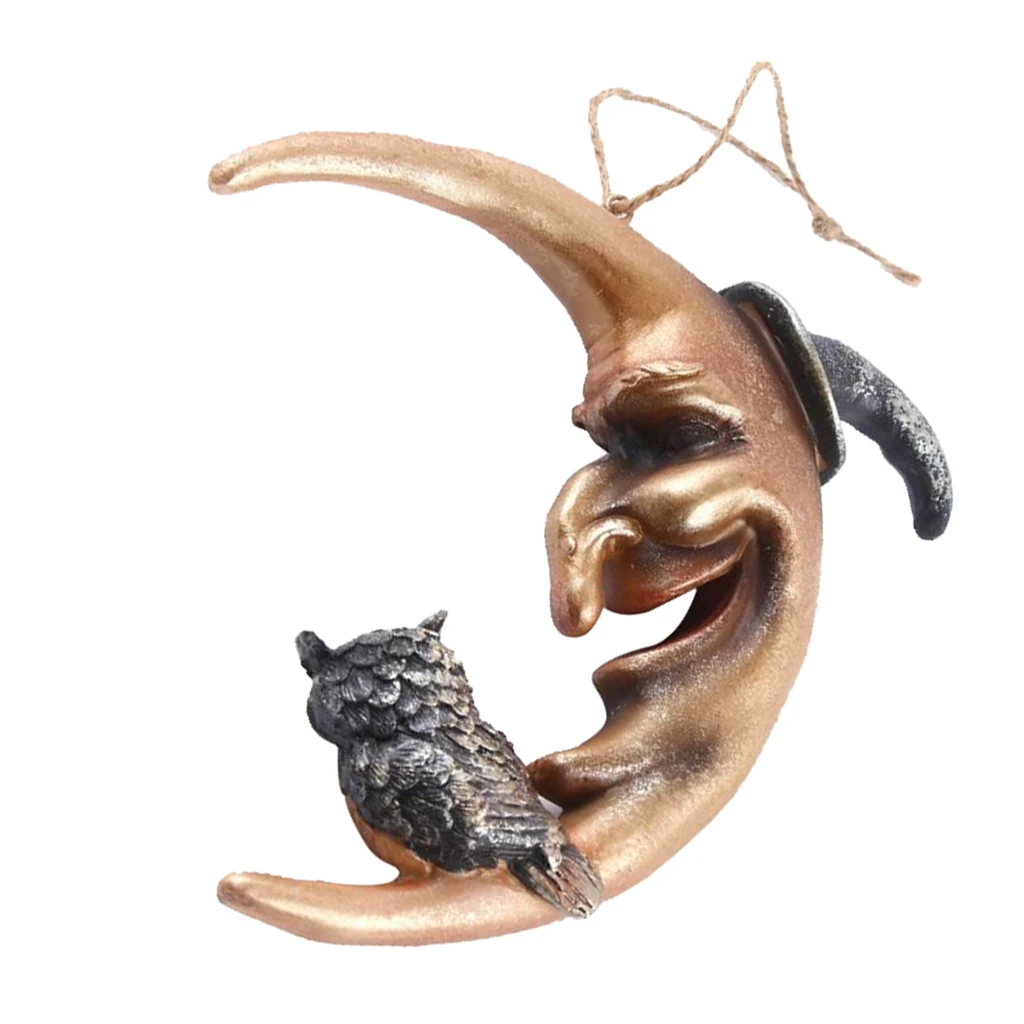 Hanging Resin Terror Moon Skull and1:1Realistic Replica Human Skull 