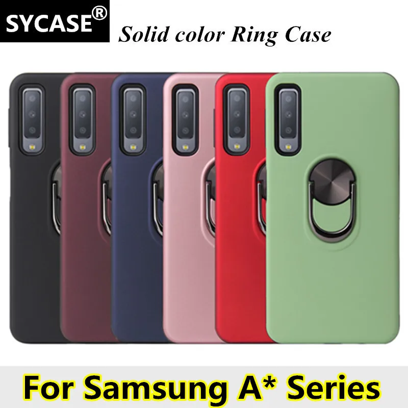 SYCASE сплошной цвет ч для samsung A6 плюс A7 A9 2018 A10 A20 A30 A40 A50 A60 A70 A80 A90 A10E A20E с магнитное