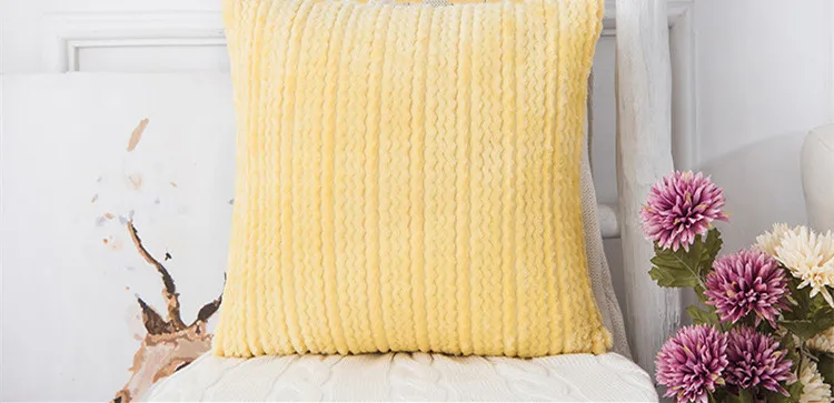 Мягкая плюшевая наволочка для подушки кофейного, серого, синего, желтого цвета 43X43 см, домашний декор, наволочка из искусственного меха, наволочка для спальни, Подушка для украшения дивана, чехлы