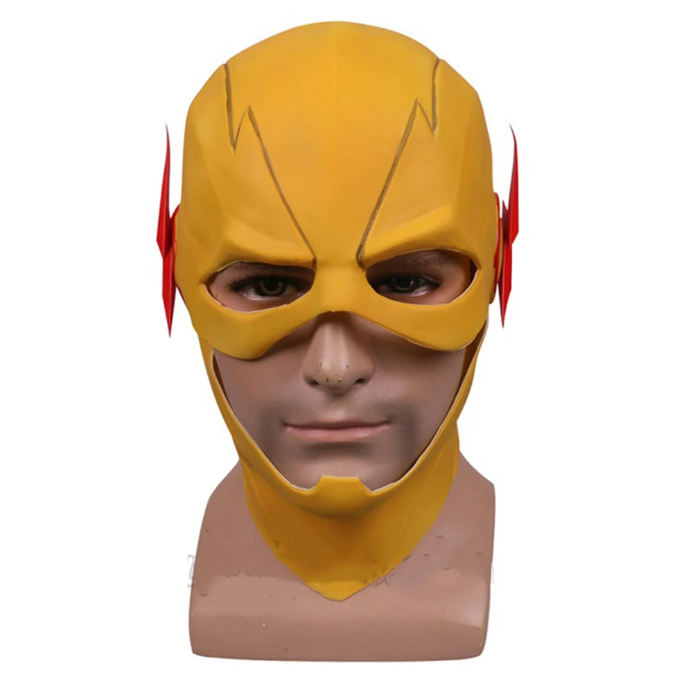 The Flash Allen Masks Yellow Reverse Flash Mask Black Zoom Superhero Cosplay Helmet Prop Movie Latex Masks Cosplay Costume - Цвет: Reverse Flash