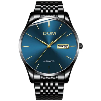 

Mechanische Horloge DOM Horloges Automatic Mens Watch Top Merk Luxe Toevallige Lederen Waterdichte Horloge Mannen M-89BK-2M