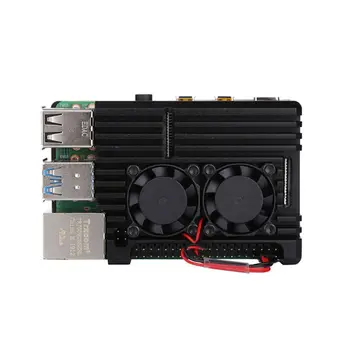 

Aluminum Alloy Enclosure Case Metal Shell Black Box Radiating Plate Heatsink Cooler for Raspberry Pi 4 Model B 83XB