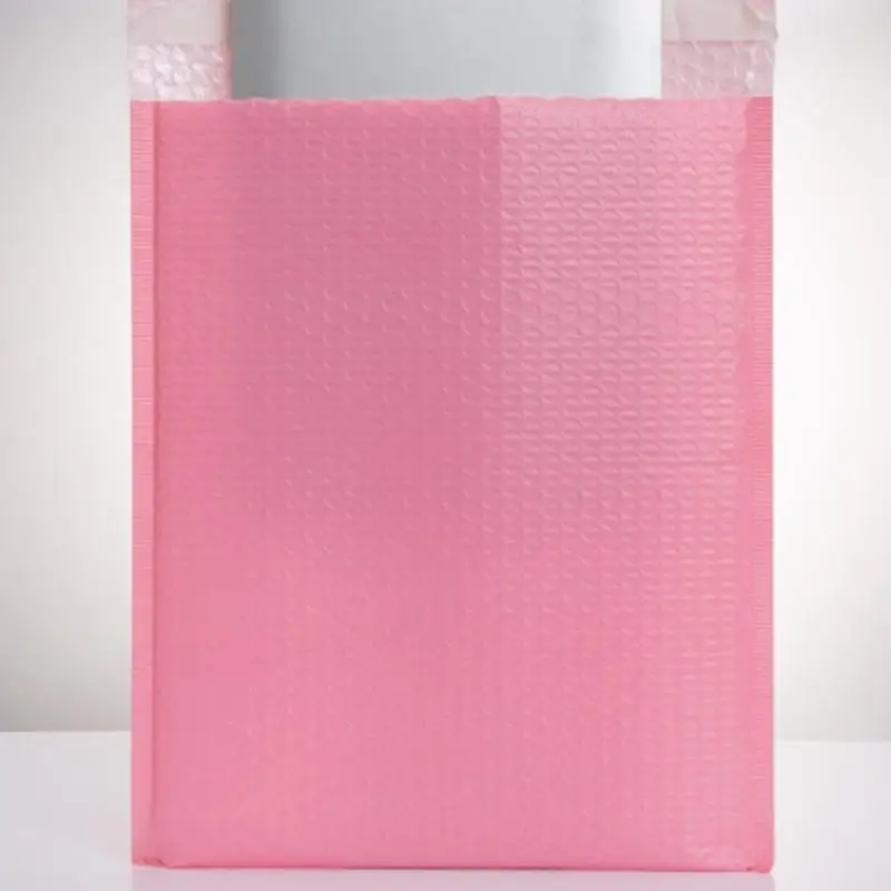 5 Размер Розовый пузырьковый конверт мешок поли пузырьковый почтовый водонепроницаемый конверты композитный мешок уплотнение Мягкий противоударный самоотправка N8F8