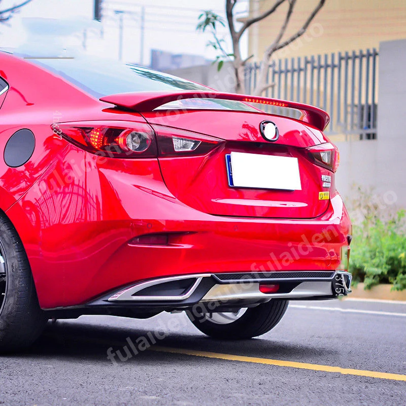 1 шт. для Mazda 3 Axela Sedan- задний бампер диффузор бамперы губы протектор отделка автомобиля Стайлинг Аксессуары