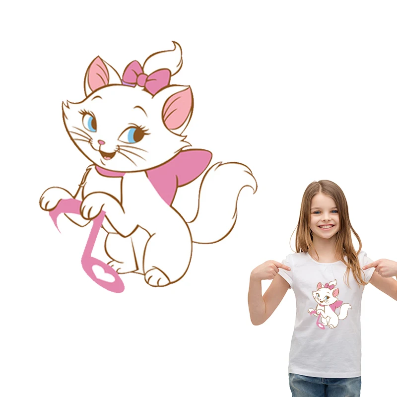 Cute Cat Transfers For Clothing Cartoon Stickers Washable Diy Garment Accessory New Heat Transfer Print On Jeans T-Shirt | Дом и сад