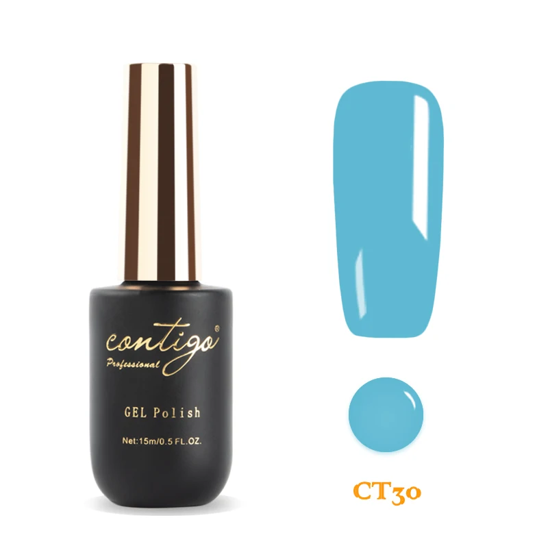 Contigo Bluesky серия УФ комплект гель-лака Полупостоянный лак Гибридный гвоздь лак маникюр дизайн резиновая основа Топ гель лак для ногтей - Цвет: 15ml CT-30