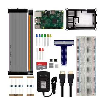 

Raspberry Pi 3 Model B Complete Kit 1GB RAM Quad Core 1.2GHz 64bit CPU WiFi & Bluetooth with 16G Micro SD Card
