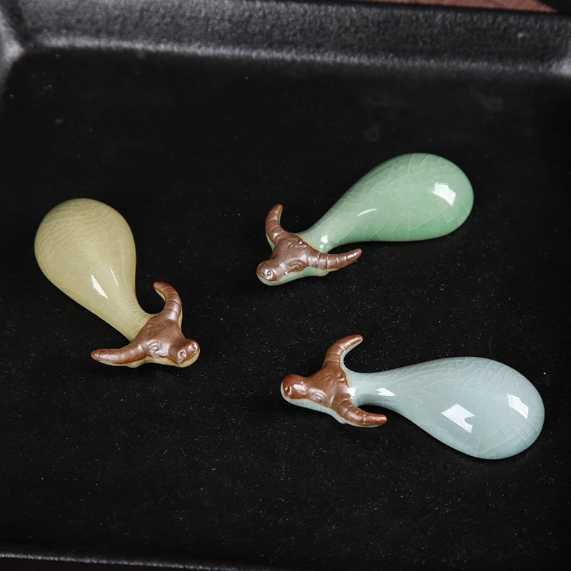 Celadon мини чай питомец крупного рогатого скота Le Tao благоприятная корова творческое Искусство и ремесла керамика предметы интерьера чайный набор украшения