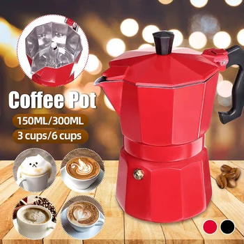 

150ml 300ml Aluminum Mug Octagonal Coffee Maker Durable Moka Cafeteira Italian Expresso Percolator Pot Practical Moka Coffee Pot