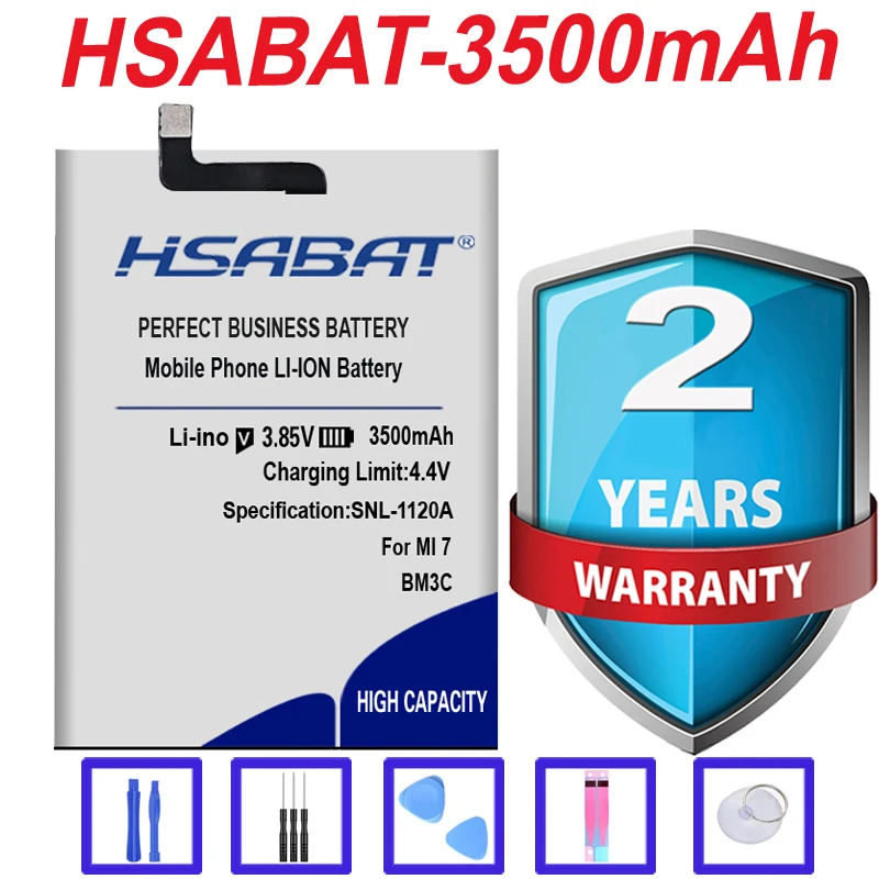 HSABAT топ-бренд 100% Новый 3500mAh BM3C Аккумулятор для Xiaomi 7 Mi MI7 + Бесплатный подарок |