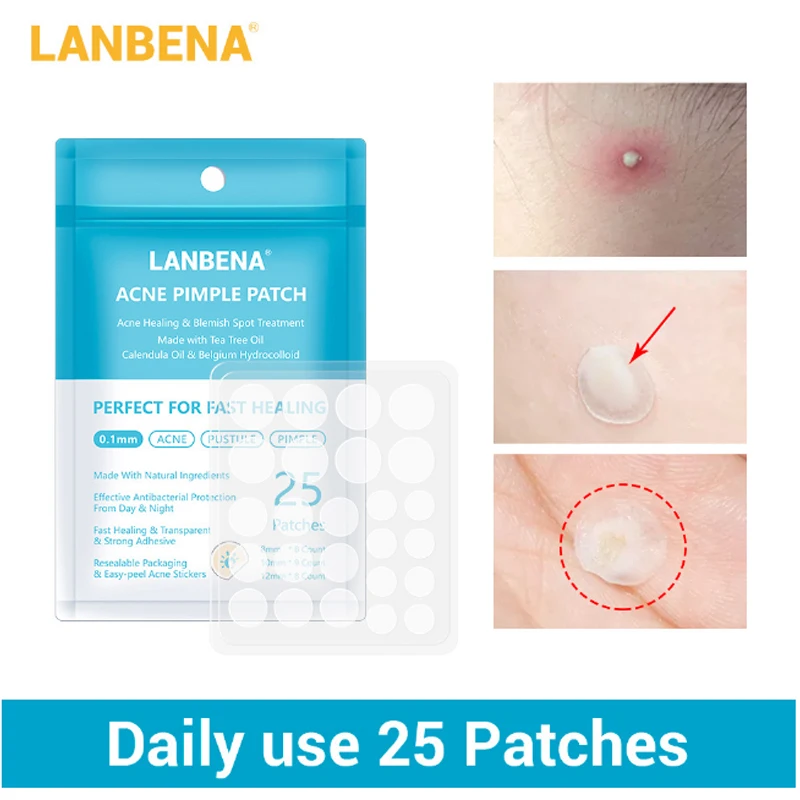 Патчи для прыщей от акне LANBENA 25 шт. невидимые наклейки ежедневного использования