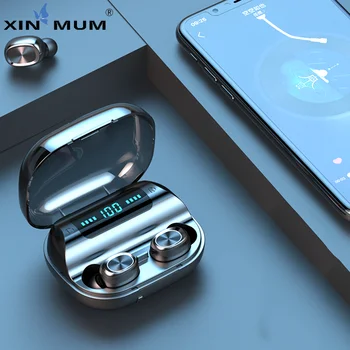 

263 TWS Bluetooth 5.0 Earphones 9D Noise Reduction LED Display IPX7 Waterproof Wireless Earbuds
