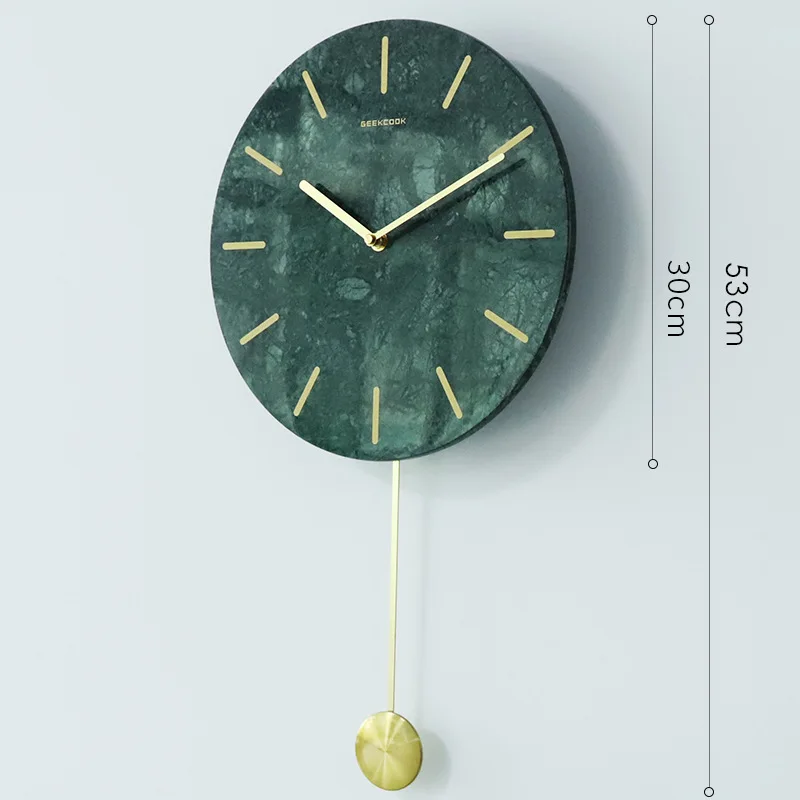 Simple Northern European-Style Marble Wall Clock Dreamy Dali 12-Inch round Swing Creative Sway Fashion Clock Factory Wholesale
