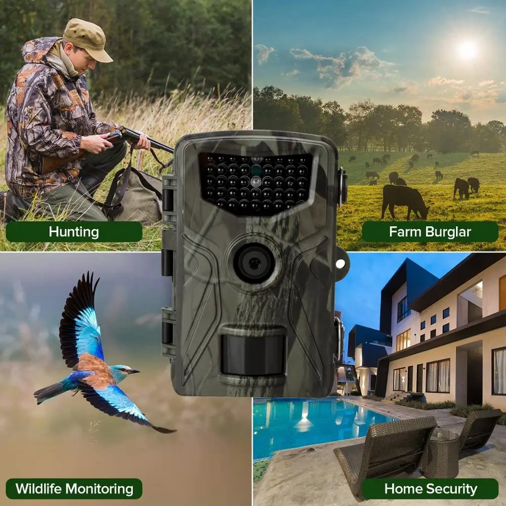 Hunting Trail Camera Wildlife Night Vision Cameras HC804A 1080P 20MP Wild Wireless Tracking Surveillance Cam Photo Trap