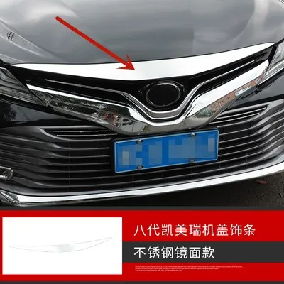 

For Toyota Camry 2018 2019 Chrome styling Front Lower Bumper Grille Bottom Cover Protector Strip Trim Accessory Car Styling