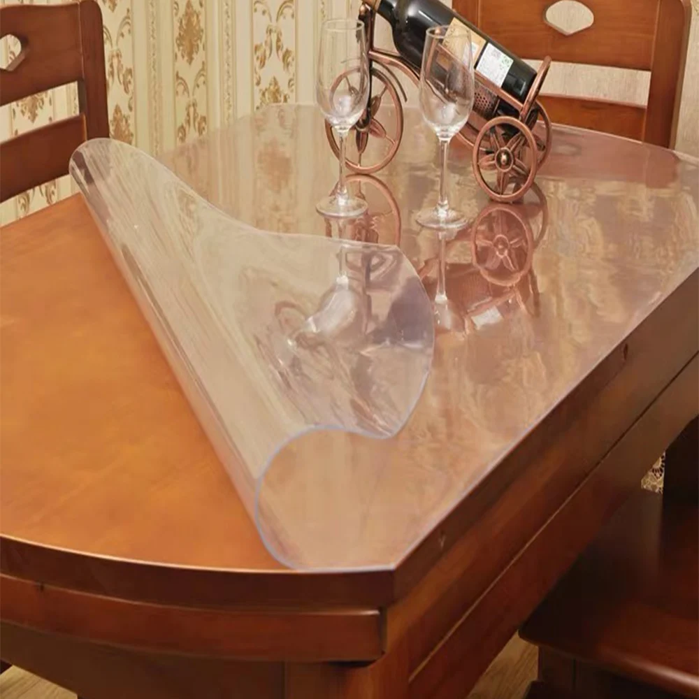  BALLE 1.5mm Oval PVC Transparent Tablecloth Custom Shape Table Cover Protect Desk Dining Highly Qua