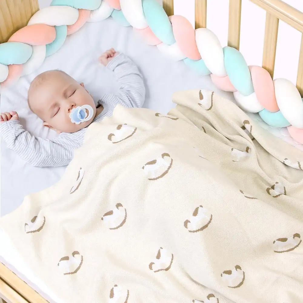 

Baby Blanket Knitted Newborn Swaddle Stroller Bedding Wrap Cartoon Alpaca Infantil Boys Girls Receiving Blankets Children Quilts