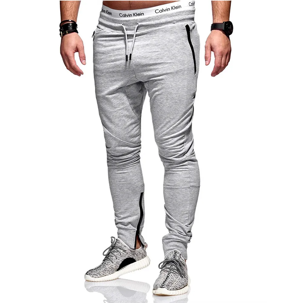 Осень и Новинка зимы Стиль Для мужчин совместное Slim Fit спортивные брюки со швами, открытым носком и узором «молния» строка повседневные штаны Для Мужчин's