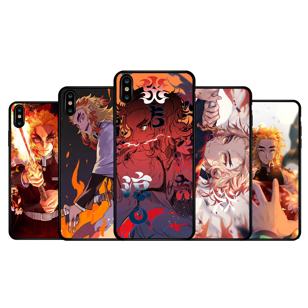 Чехол для телефона Demon Slayer Kimetsu no Yaiba Rengoku Kyoujurou мягкий чехол Iphone X XR XS MAX 6 7 8 Plus 11 Pro A |