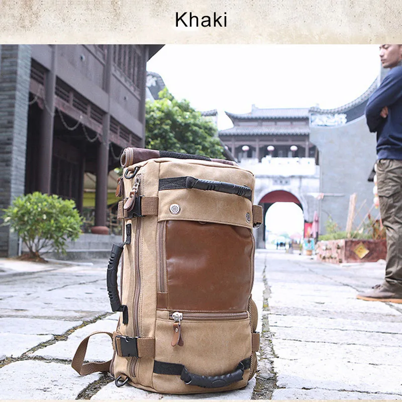 Стильный дорожный рюкзак большой емкости, мужской багажный холщовый рюкзак, многофункциональный рюкзак для путешествий на открытом воздухе BHD2