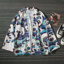 3D принт, летняя мужская мода, японский стиль, Haori куртка, пляжная одежда, Солнцезащитный кардиган, тонкий дышащий мужской кимоно, одежда