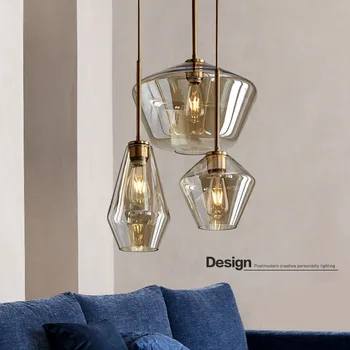 

Lukloy LED Modern Pendant Light Nordic Creative Glass Pendant Light Coffee Loft Living Kitchen Dining Room Glass Hanging Lamp AC