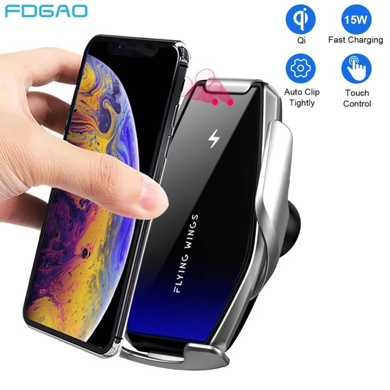 Автомобильное беспроводное зарядное устройство Qi 15 Вт для iPhone 12 11 Pro Max XS XR X 8