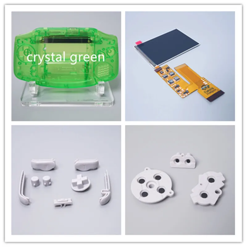 1 kit C green shell FUNNYPLAYING для GBA ips 4 пикселя в 1 ips полный угол обзора ЖК для GAMEBOY ADVANCE заменить 10 уровней яркости V2 GBA - Цвет: 1 kit C green shell