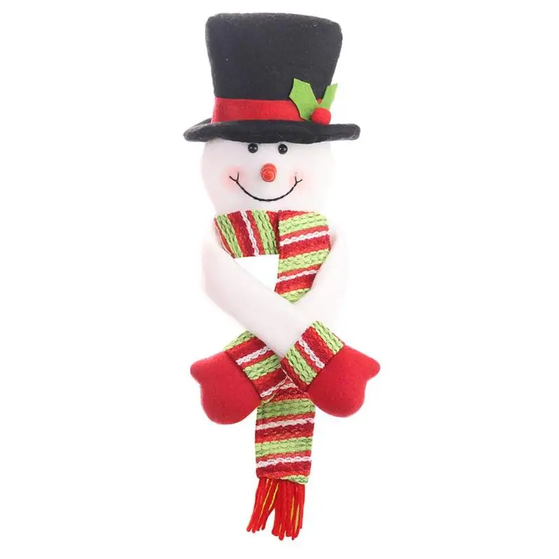 Льняная мультяшная кукла держа руки крышка бутылки вина украшение для рождественского стола - Цвет: B