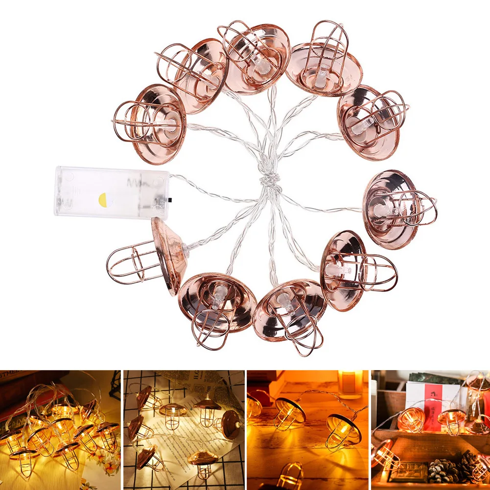 

Metal Hollow Lantern 10LED Lights Suitable for Christmas Holiday Decoration Bedroom Decoration Interior Lighting _WK