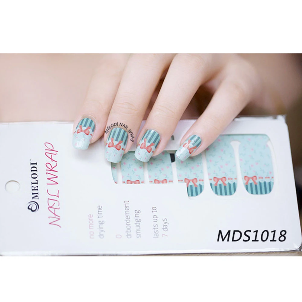 Полоски лака для ногтей DIY водонепроницаемые обертывания для ногтей милые Мультяшные наклейки для ногтей для женщин наклейки для дизайна ногтей - Цвет: 1018