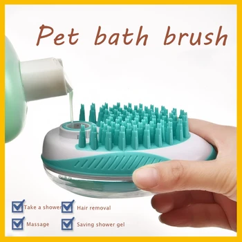 

Pet Grooming Kit Pet Hair Removal Brush Soft Comfortable French Bulldog Dog Bath Brush Dog Grooming Supplies Cat Massage Brush