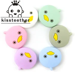 Kissteether 5pc Duck Shaped Baby Silicone Beads Teether Baby Cartoon Teething For DIY Baby Necklace Pendant Bracelet Accessories
