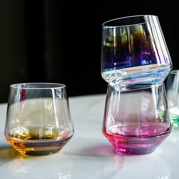 

Round Wine Glass Mugs And Cups Coffee Glass Whiskey Glass Cups Transparent Whisky Glass Drinking Glasses Water Tea Cups 350ML
