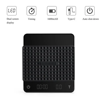 

Electronic Scale , Portable Digital Food Scale with Dual Monitors Coffee Scale Kitchen Scale Black