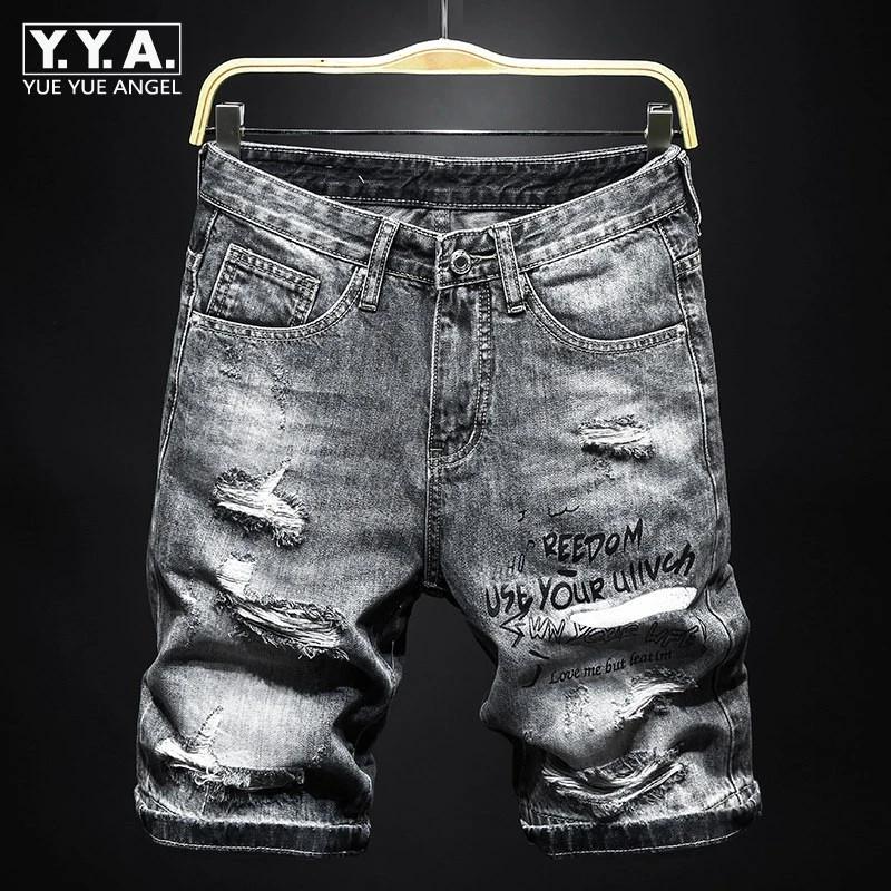 Black washed denim shorts Clearance