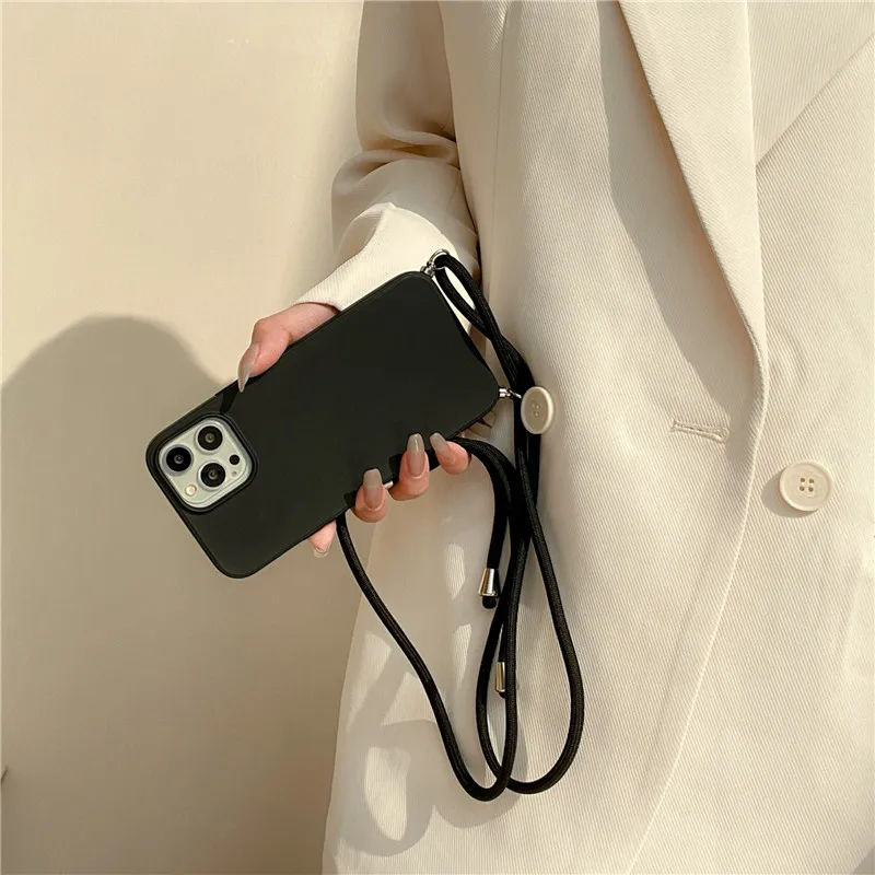 iphone pouch Luxury Crossbody Necklace Strap Lanyard Cord Soft case for iphone 13 12 Pro Max 11 Pro Max X XR XS Max 6S 7 8 plus MiNi cover mobile flip cover