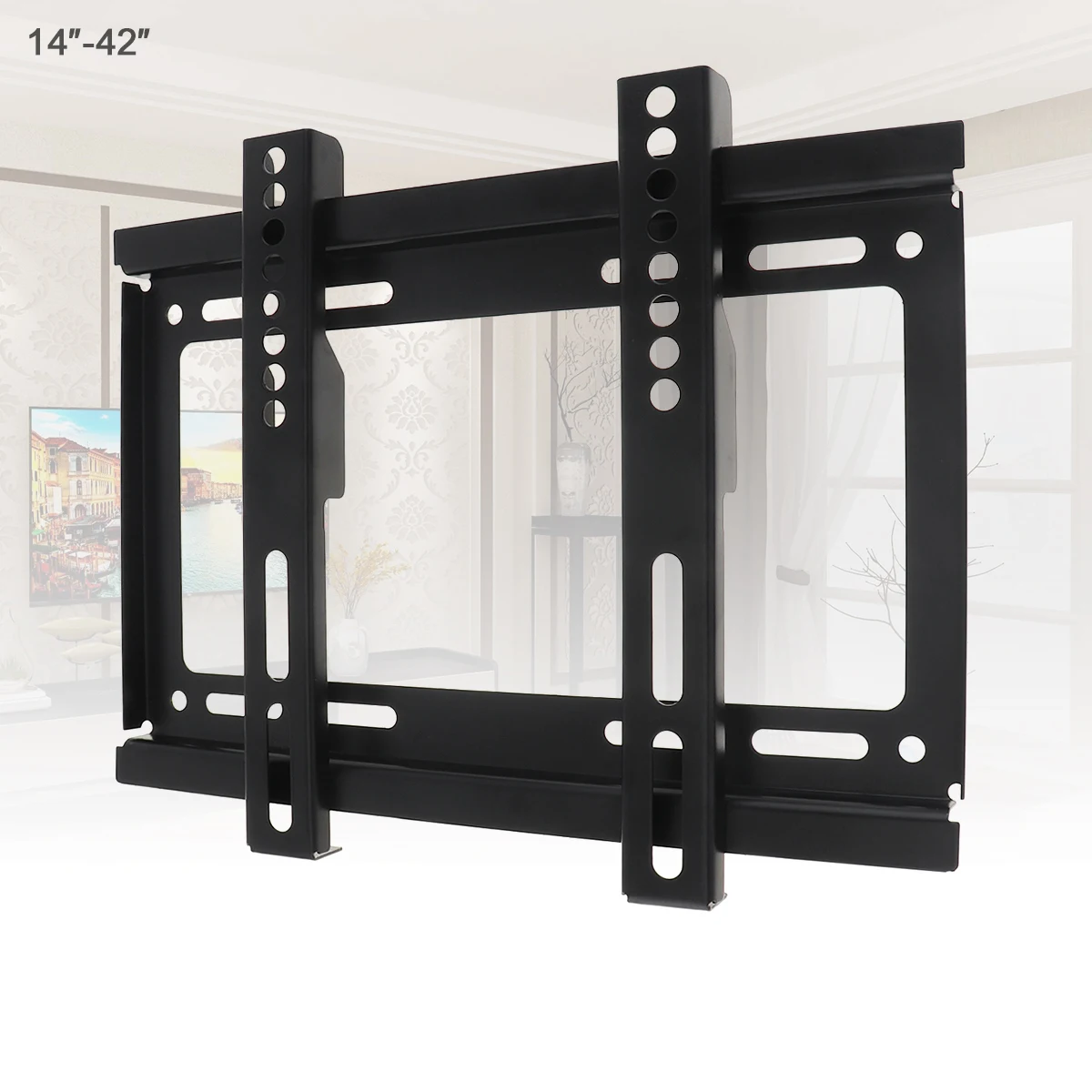 

Universal 25KG Fixed-type TV Wall Mount Bracket Flat Panel TV Frame with Level for 14 - 42 Inch LCD LED Monitor Flat Pan