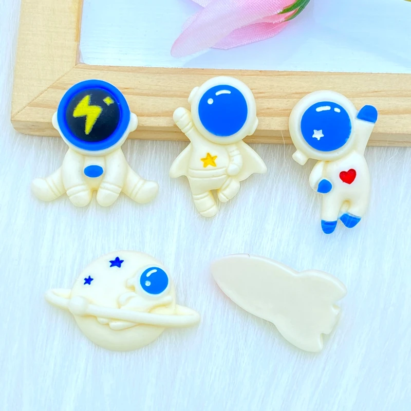 10Pcs New Cute Resin Beige Space Series Flat back Cabochons Scrapbooking DIY Jewelry Craft Decoration Accessories W45