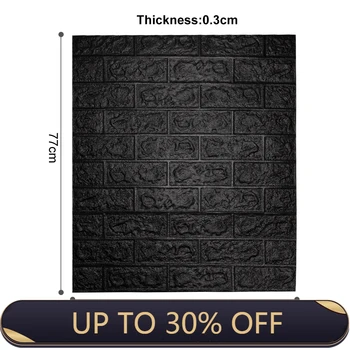 

3D PE Foam Wall Stickers White Brick Waterproof DIY Home Room Decor Background Wall Decor 70*77cm