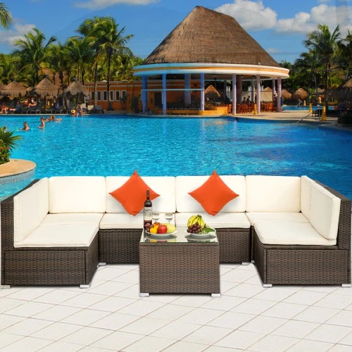 mueble para patio sofa mimbre silla para jardin al aire libre piscina playa muebles de jardin al aire libre sofa de ratan conjunto de